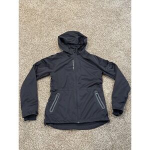 Second Skin Full Zip Jacket, Women's Small Black Athletic, Pockets,Draw String